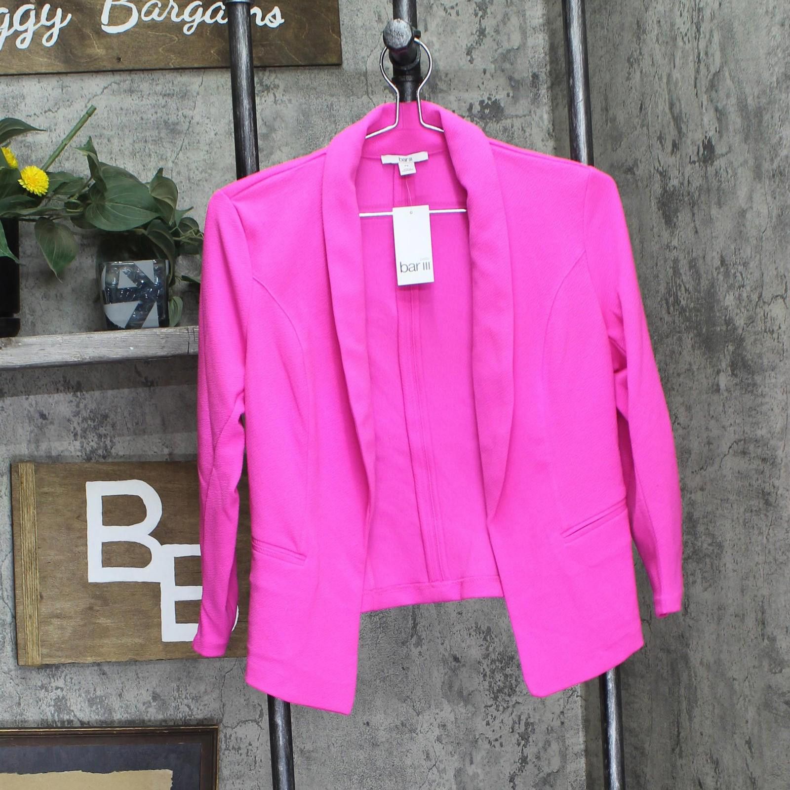 Bar III Nwt Bar Iii Shawl-collar Blazer Jacket Pinkadelic Pink Ps Size S / US 4 / IT 40 - 1 Thumbnail