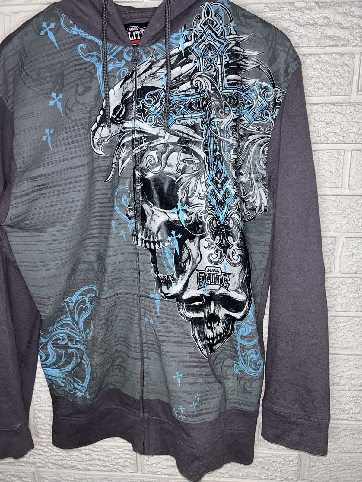 Affliction Vintage MMA Elite Zip Up Hoodie Affliction Style Rare Size US M / EU 48-50 / 2 - 2 Thumbnail