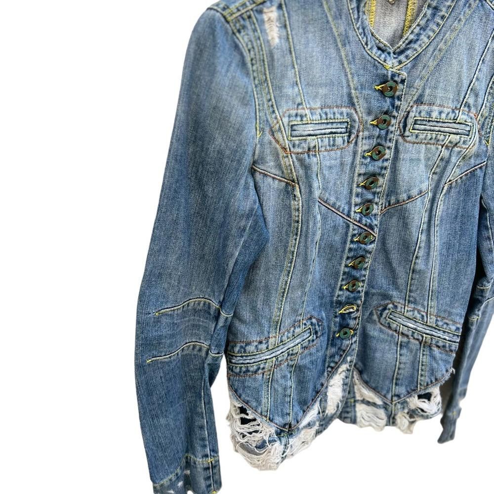 Dondup Dondup Made in Italy Distressed Jeans Jacket Size Medium Size M / US 6-8 / IT 42-44 - 2 Thumbnail
