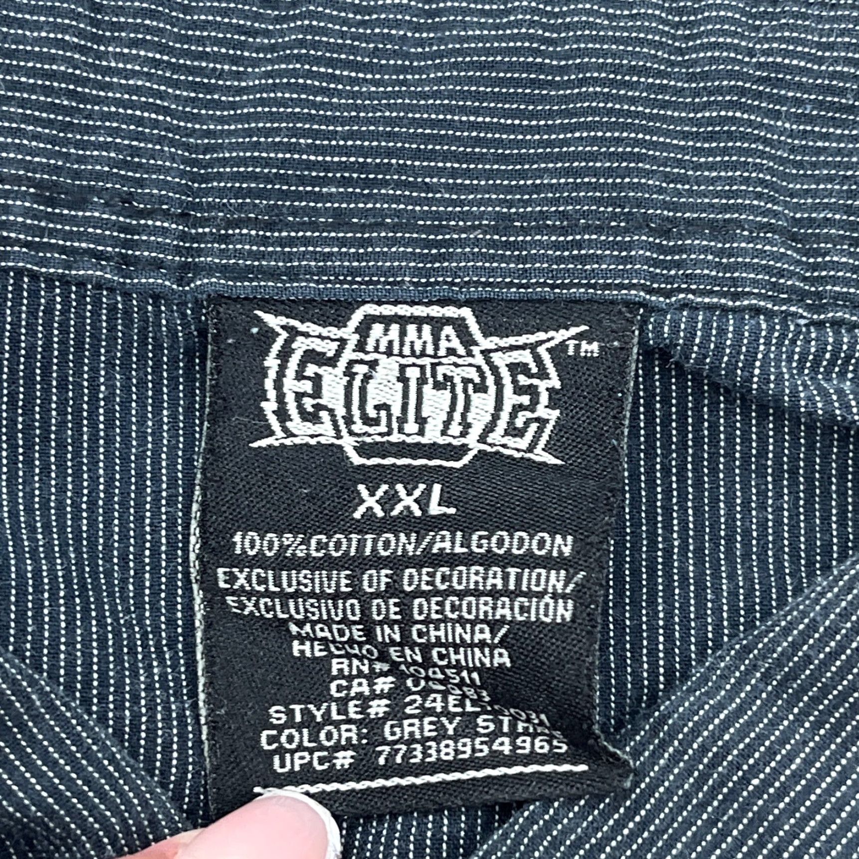 Vintage VINTAGE MMA Elite Shirt Men 2XL Black Striped Button Up Georgia Punk Western Cowboy Modern Y2K Goth Adults Mens Size US XXL / EU 58 / 5 - 4 Thumbnail