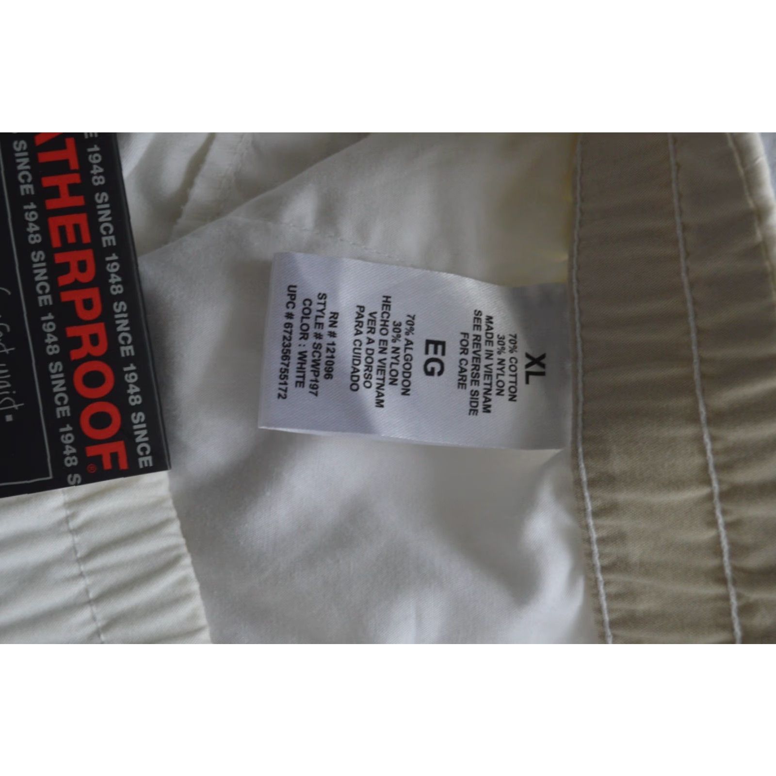 Weatherproof VINTAGE Weatherproof Pants Mens XL White Nylon Spandex Comfort Zip Front Casual 32in Inseam Slashed Pockets Classic Tech Pant Size US 36 / EU 52 - 7 Thumbnail