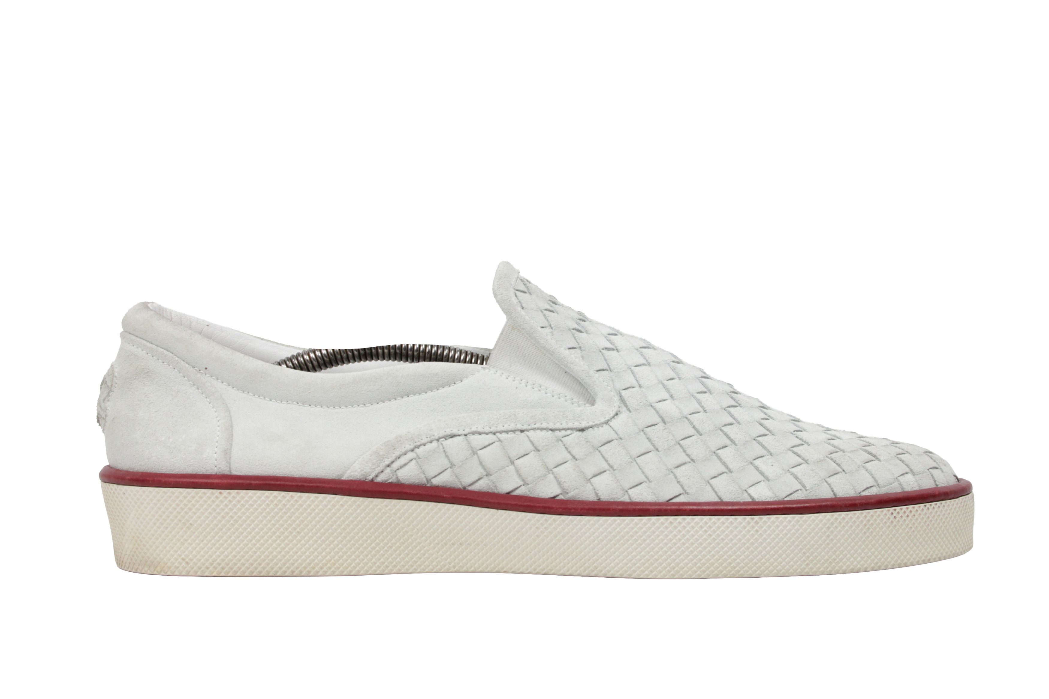 Bottega Veneta Intrecciato Woven Suede Slip Ons Size US 12 / EU 45 - 1 Thumbnail