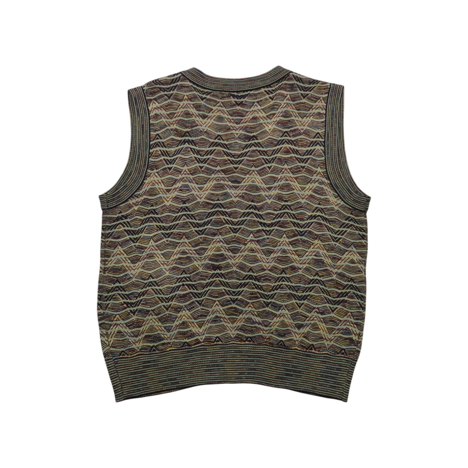 Missoni Vintage 90s Missoni Psychedelic Wave Cardigan Knit Vest Size US M / EU 48-50 / 2 - 2 Thumbnail