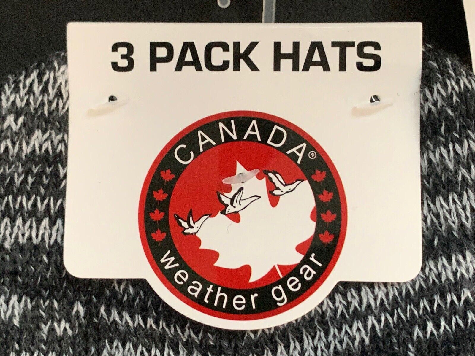 Designer Canada Weather Gear Men’s 3 Pack Beanies Hats Size ONE SIZE - 5 Thumbnail