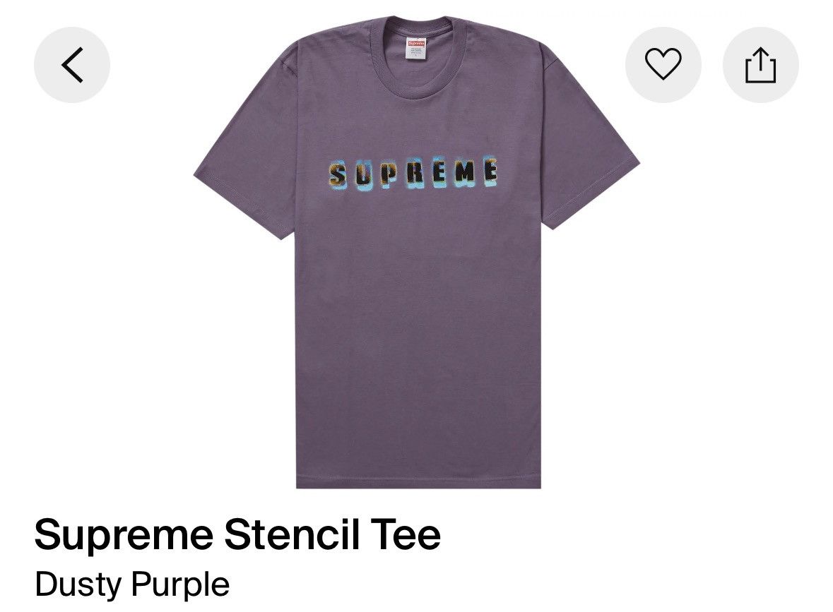 Supreme DS Supreme Stencil Purple tee BRAND NEW Size US M / EU 48-50 / 2 - 1 Thumbnail