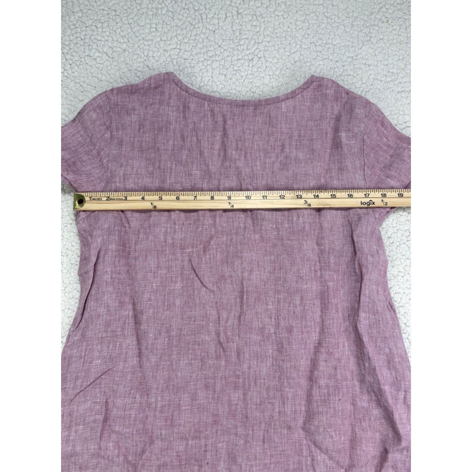 Soft Surroundings VINTAGE Soft Surroundings Pink Linen Short Sleeve Dress Pockets Womens M Size 32" / US 10 / IT 46 - 6 Thumbnail