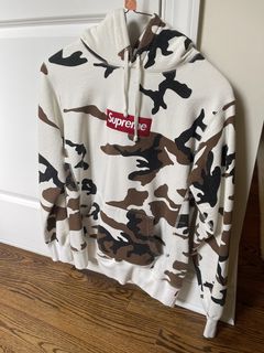 Supreme Brown Cow Camouflage Box Logo Hooded Sweatshirt FW 20016