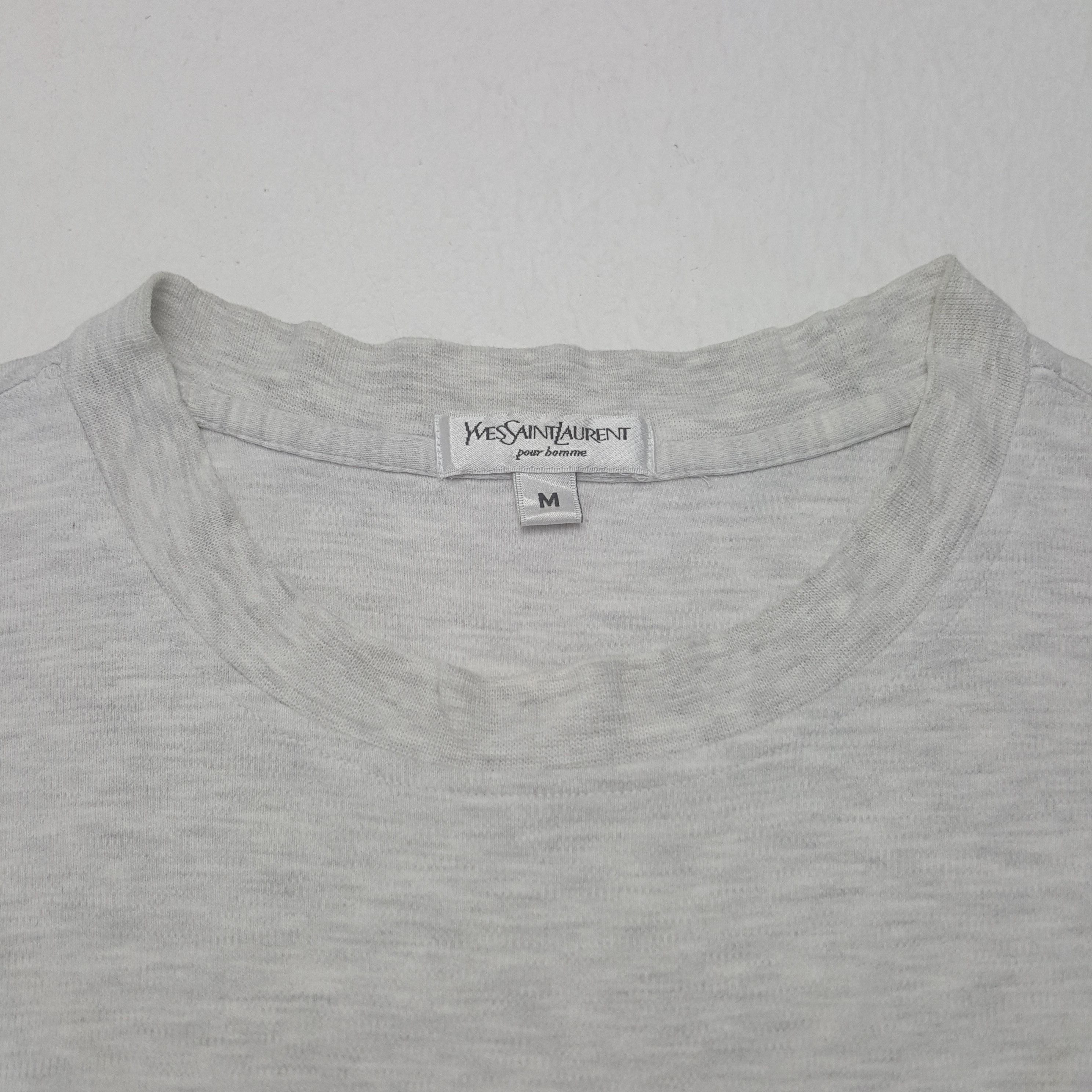 Vintage × Yves Saint Laurent Vintage Yves Saint Laurent Small Embroidery Logo Tshirt Size US L / EU 52-54 / 3 - 6 Thumbnail