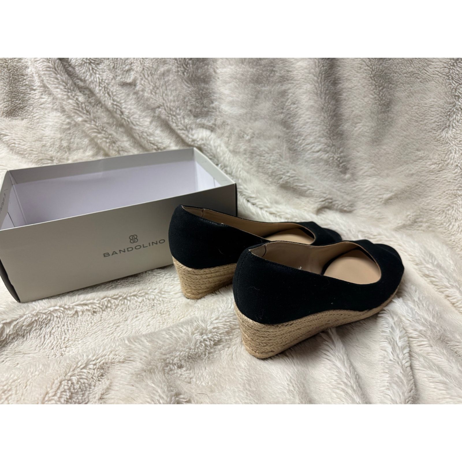 Other Bandolino Nuri Espadrille Wedge Pumps Black Fabric 7M New Size US 7 / IT 37 - 8 Thumbnail