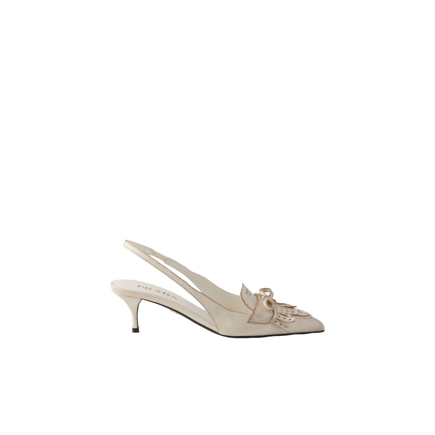 Prada PRADA $1690 Chalk White Slingback Pumps New & Authentic (Wom Size US 8 / IT 38 - 2 Thumbnail