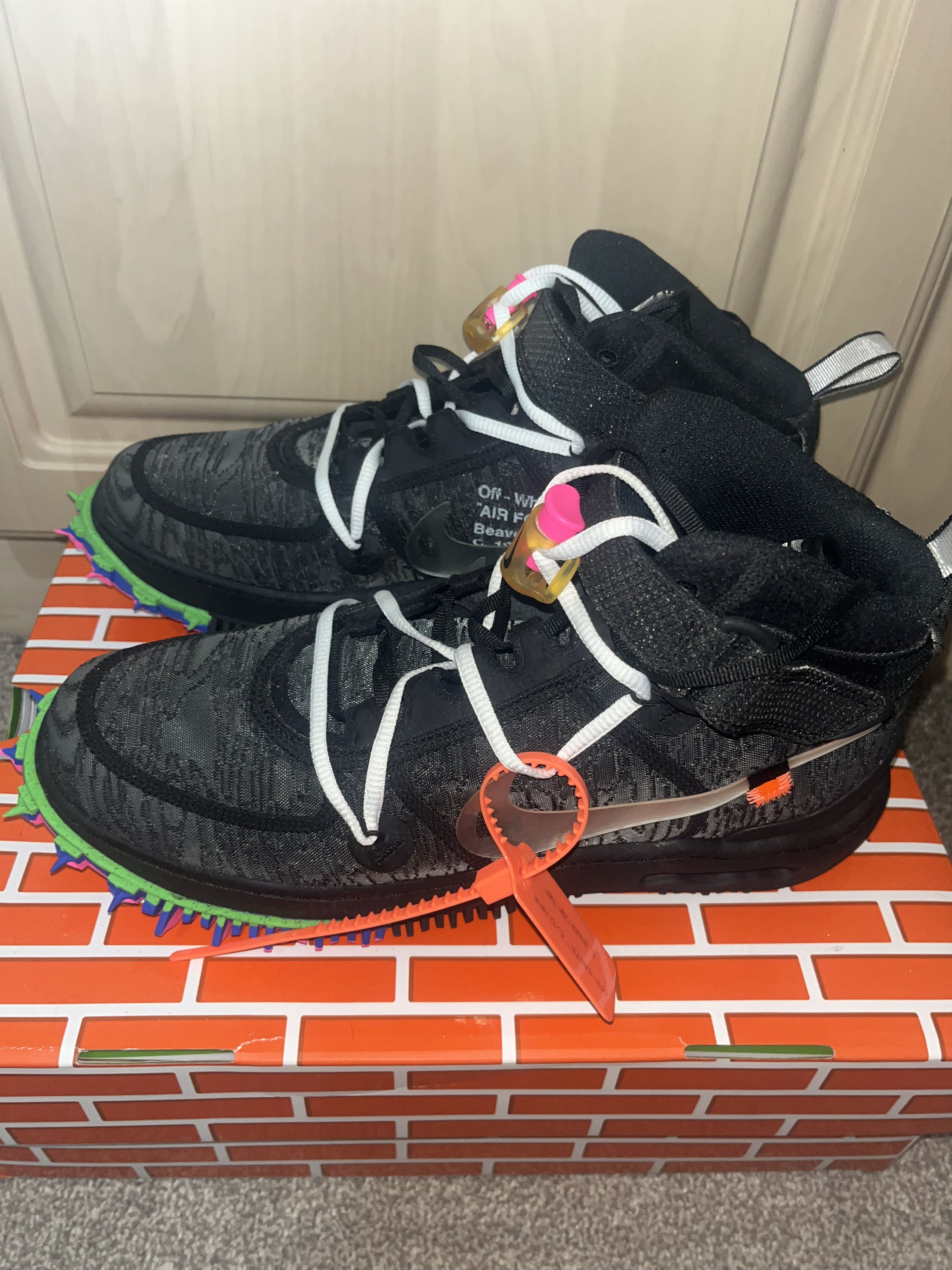 Nike × Off-White Nike x Off-White Air Force 1 Mid Black DO6290-001 NEW UNWORN Size US 12 / EU 45 - 2 Thumbnail