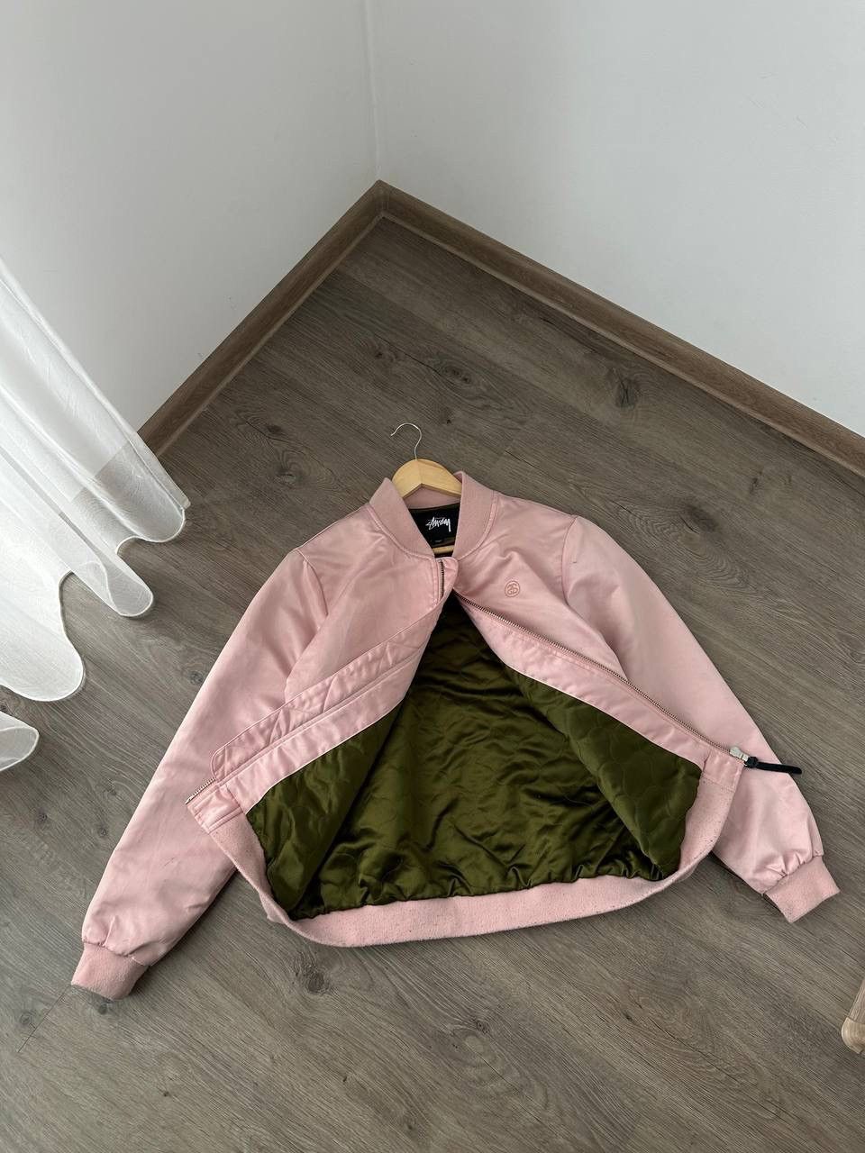 Stussy × Vintage Vintage Stussy Pink Distressed Bomber Jacket Size M / US 6-8 / IT 42-44 - 12 Thumbnail