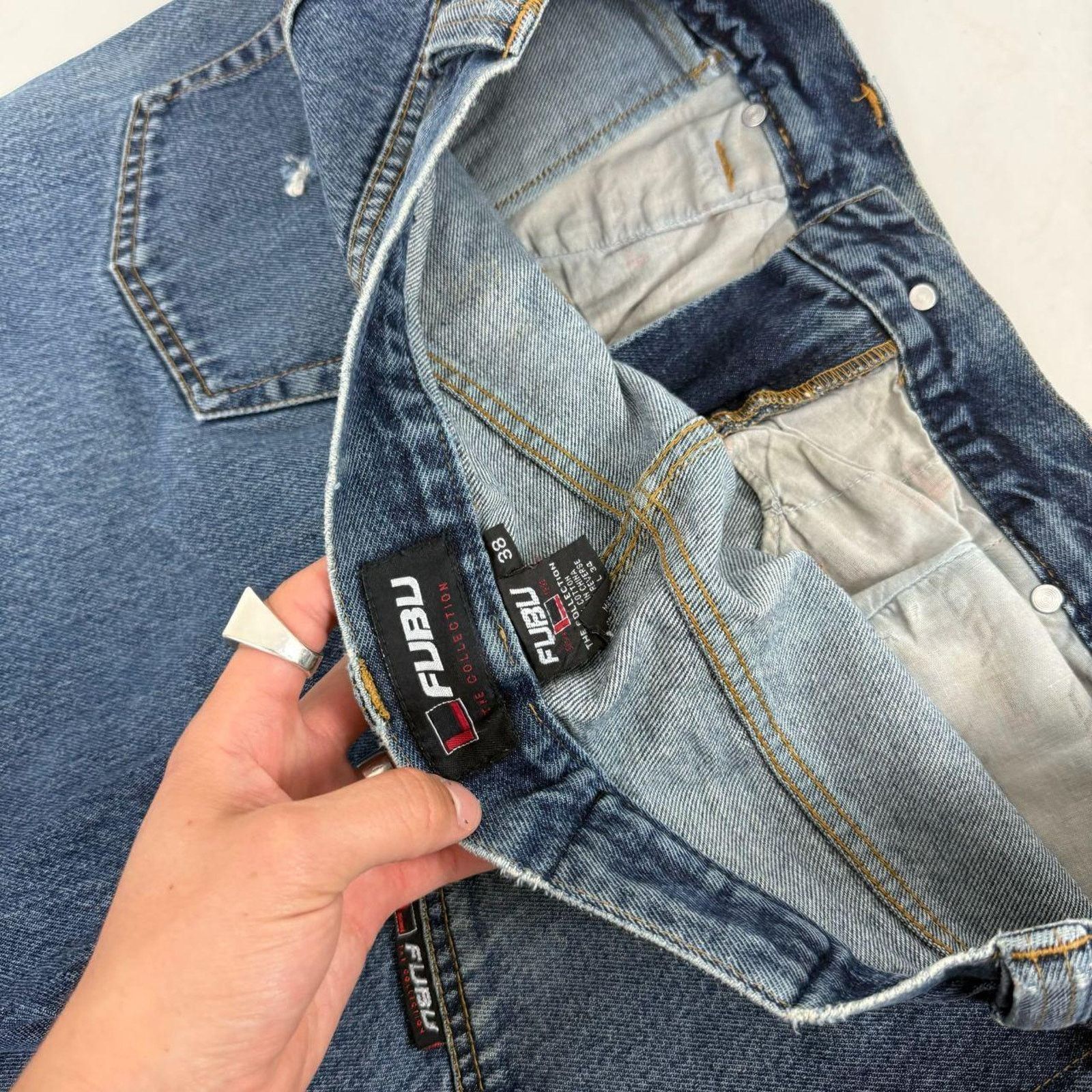 Fubu × JNCO × Vintage Vintage y2k grunge archive baggy wide leg faded fubu jeans Size US 36 / EU 52 - 6 Thumbnail