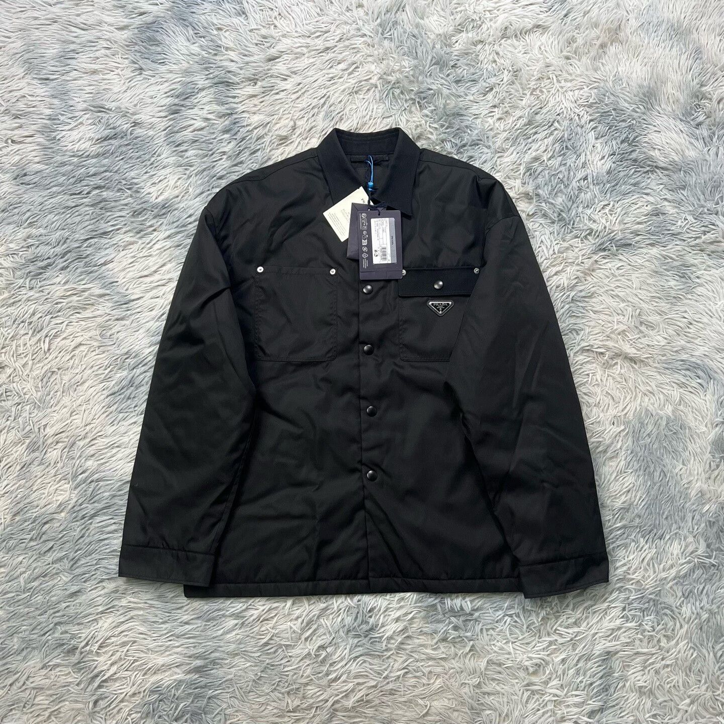 Prada Black Prada Triangle Logo Outerwear Jacket Size US M / EU 48-50 / 2 - 1 Thumbnail