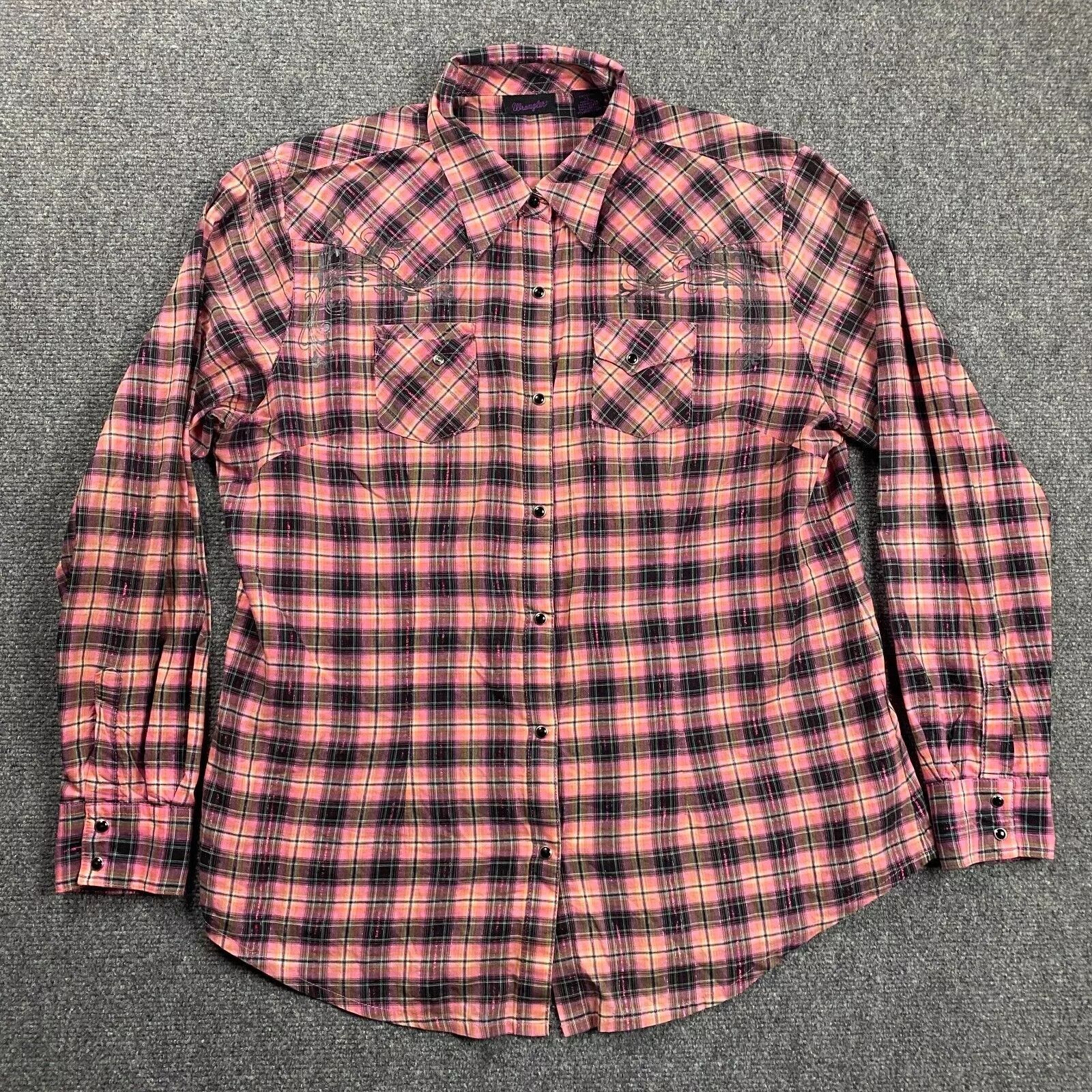 Wrangler Wrangler Shirt Womens XL Plaid Pearl Snap Western Cowgirl Size XL / US 12-14 / IT 48-50 - 1 Thumbnail