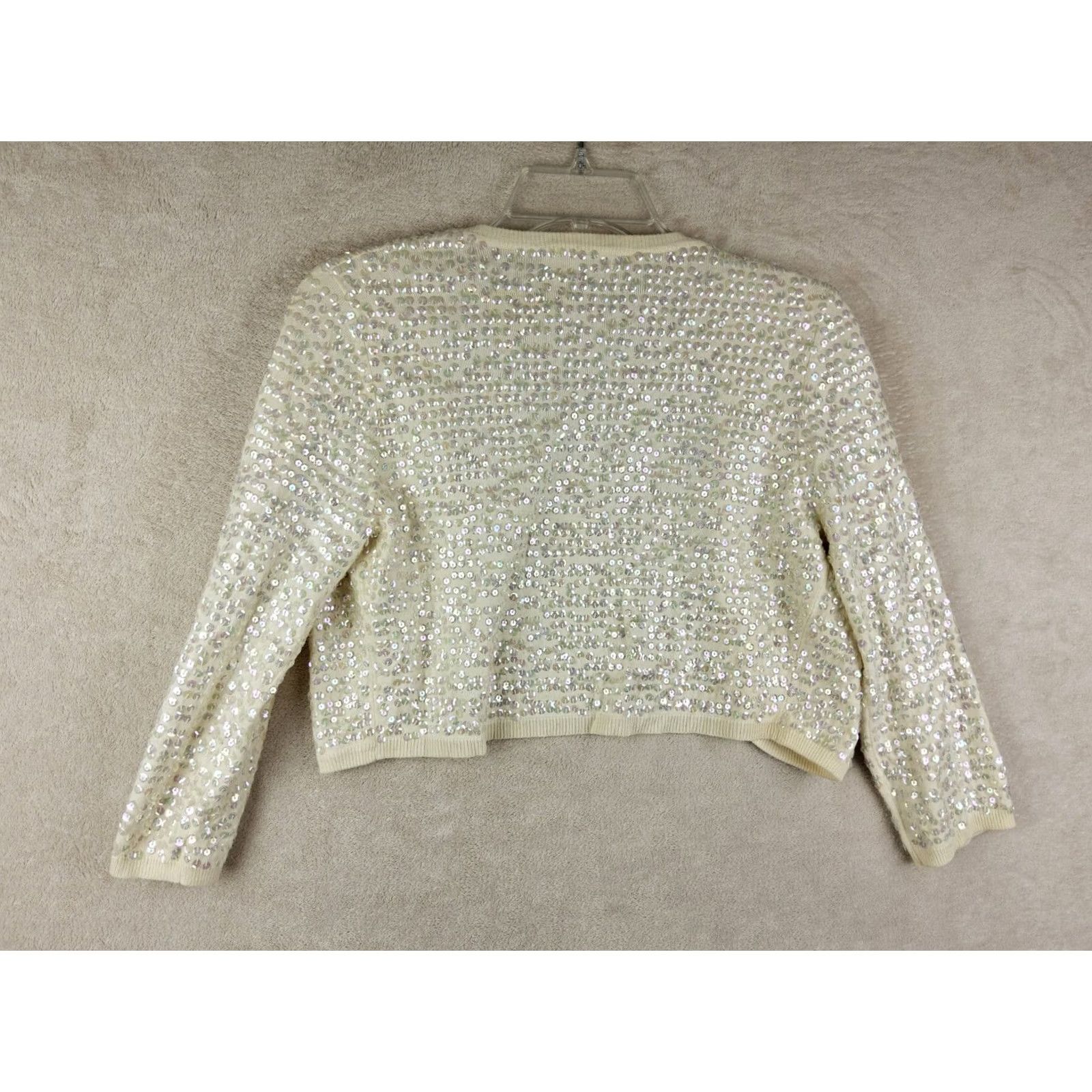 White House Black Market White House Black Market Womens Sequins Cropped Open Front Cardigan Top M Size M / US 6-8 / IT 42-44 - 3 Thumbnail