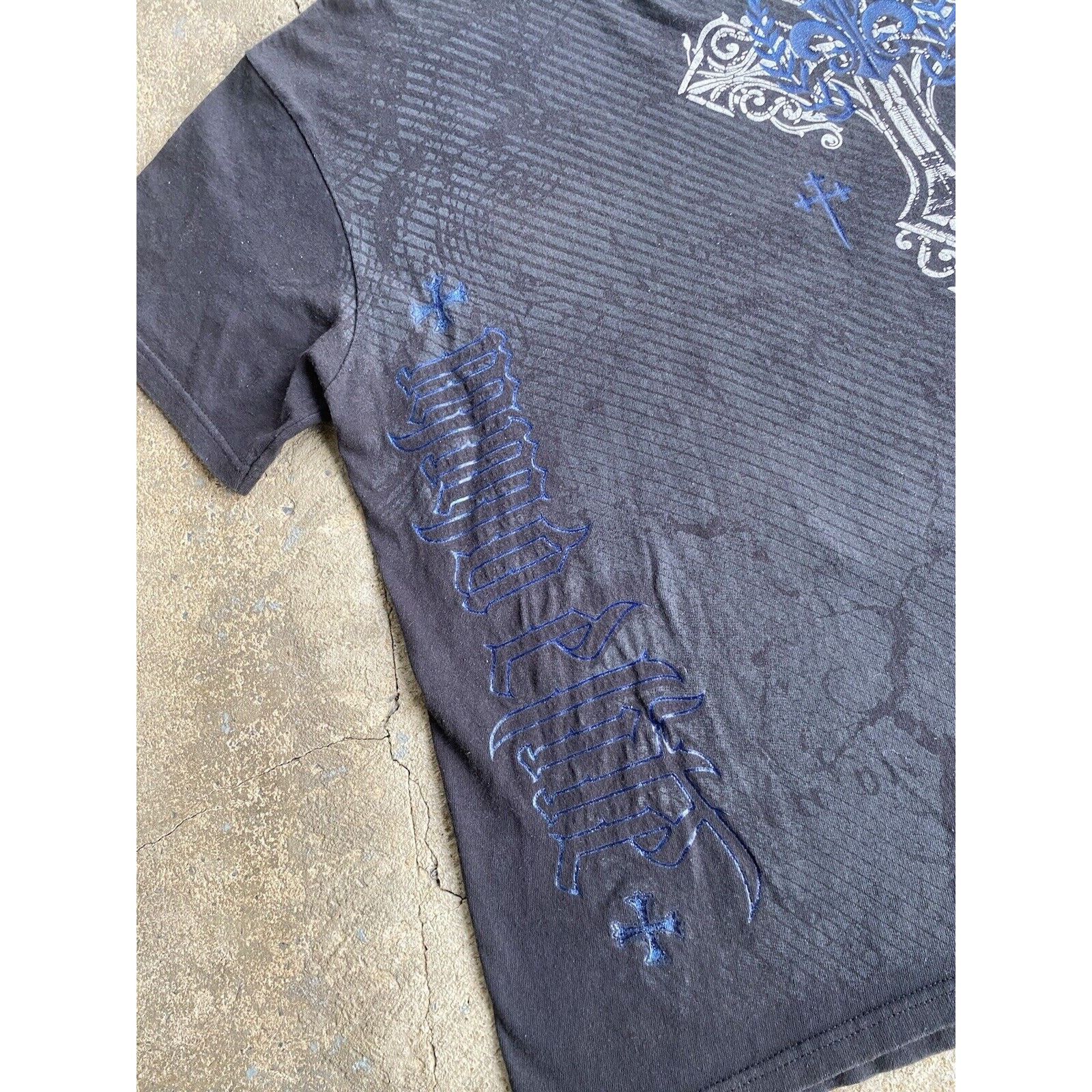 Affliction Vintage MMA Elite Large Skull Cross Gothic Tribal Shirt Size US L / EU 52-54 / 3 - 5 Thumbnail