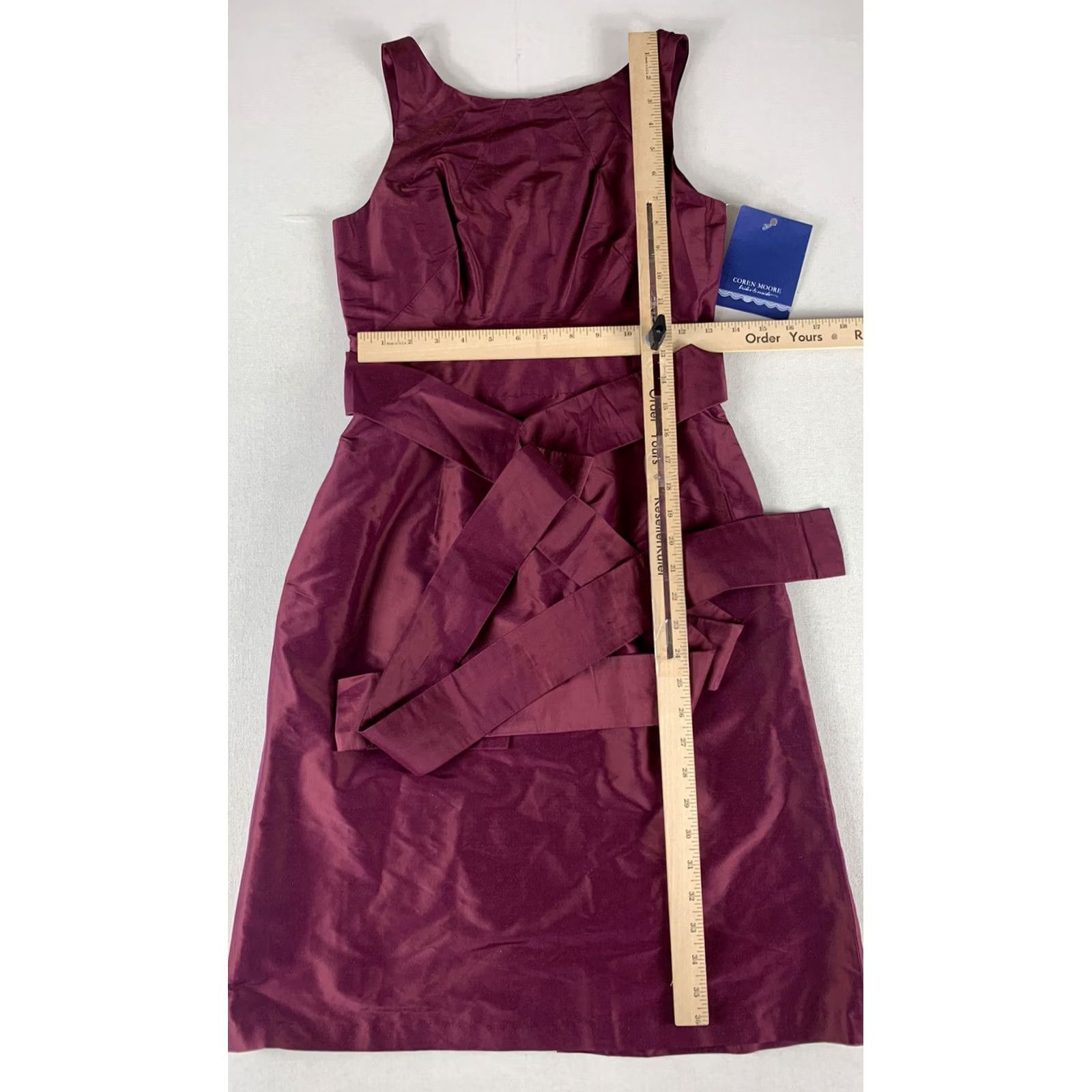 MooRER COREN MOORE BRIDES & MAIDS DRESS Womens Size 2 Burgundy Made in USA A-Line Sleeveless Long Dress Size XS / US 0-2 / IT 36-38 - 4 Thumbnail