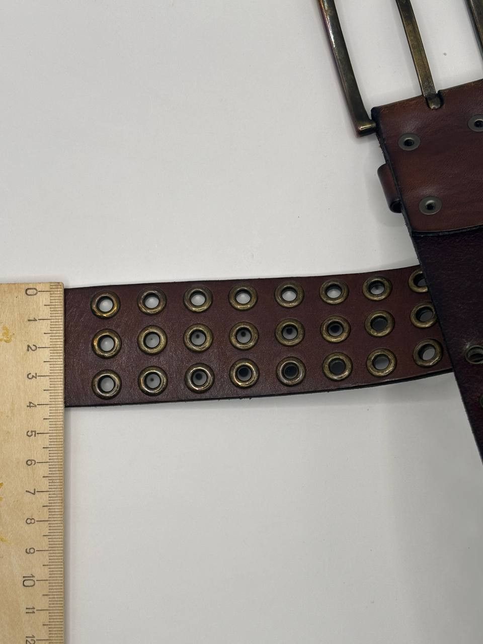 Vintage Triumph Genuine Leather Triple Grommet Biker Belt Size ONE SIZE - 9 Thumbnail