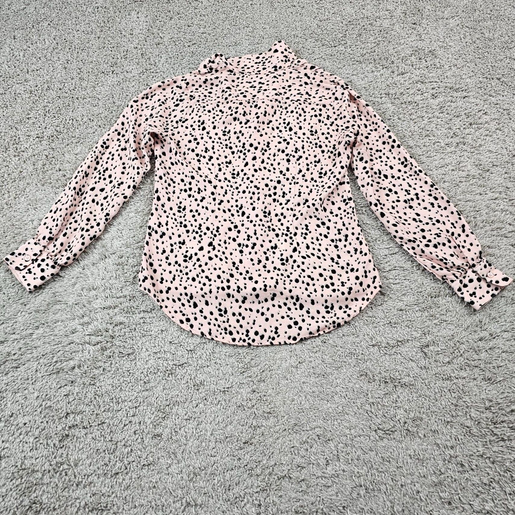 Pinko VINTAGE The Shirt Rochelle Behrens Button-Up Shirt Womens XS Pink Polka Dot Long Sleeve Size XS / US 0-2 / IT 36-38 - 5 Thumbnail