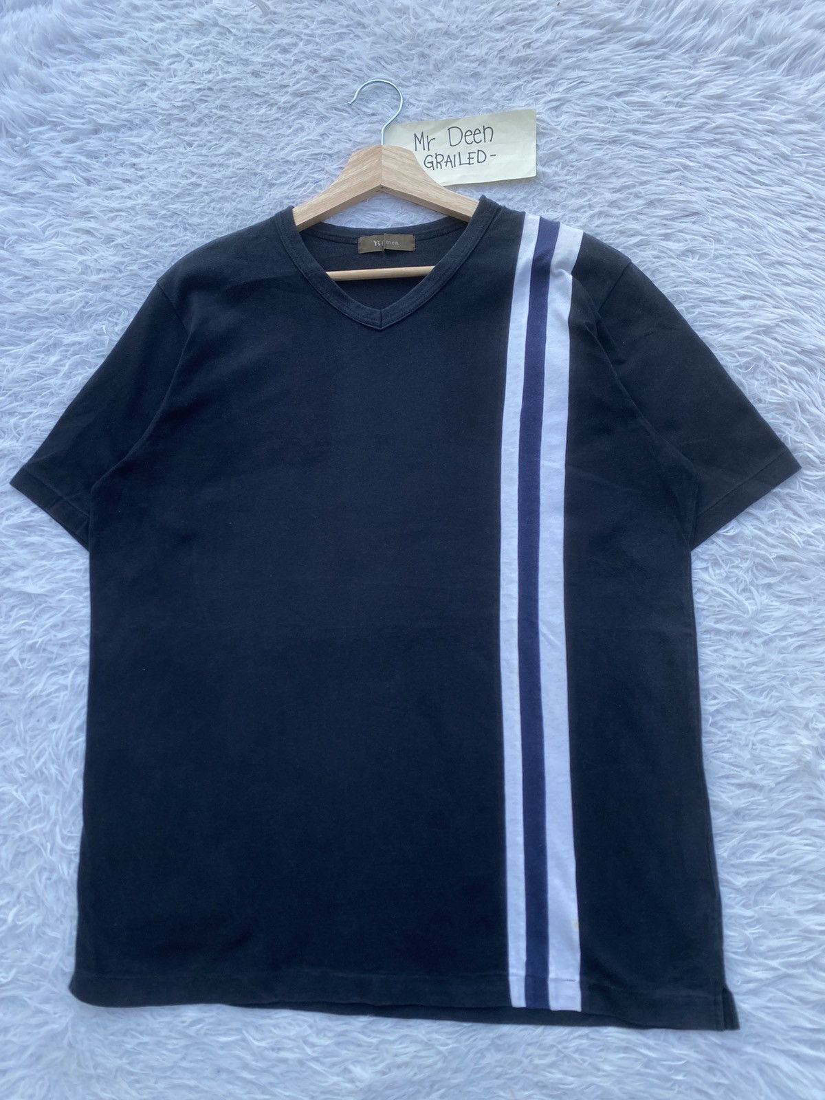 Yohji Yamamoto Vintage 80's - 90's Y's for Men Three Stripes T-Shirts Size US M / EU 48-50 / 2 - 3 Thumbnail
