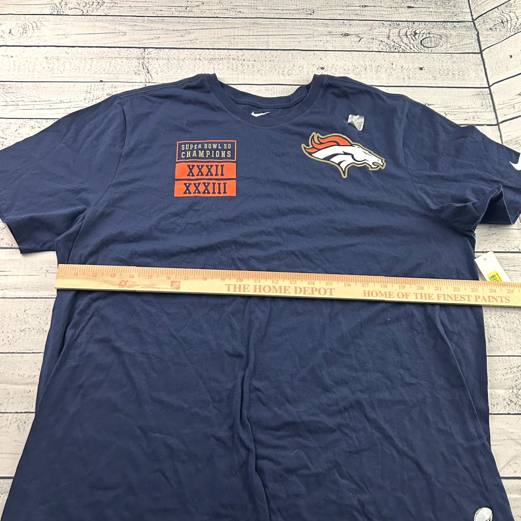 Nike Nike Denver Broncos SuperBowl Champions Short Sleeve T Shirt XXL Blue Mens Size US XXL / EU 58 / 5 - 4 Thumbnail