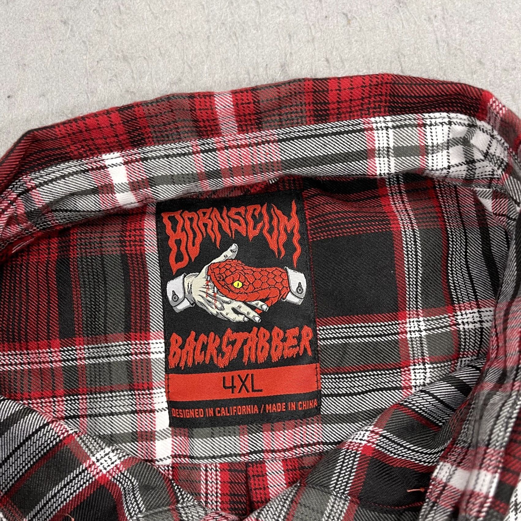 Vintage Bornscum Backstabber Shirt Mens 4XL Red Dixxon Plaid Flannel Workwear Casual Size US M / EU 48-50 / 2 - 4 Thumbnail