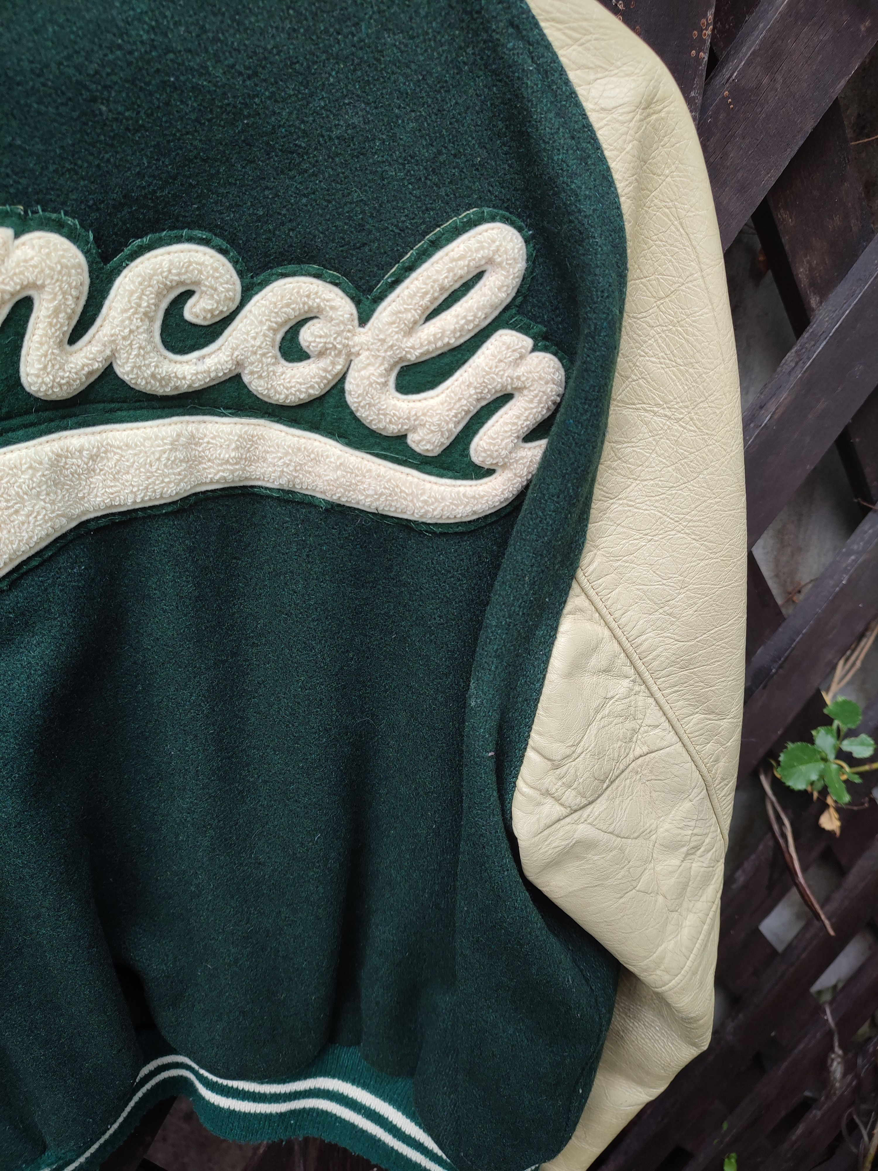 Vintage 70s Varsity jacket bottle green Size US L / EU 52-54 / 3 - 6 Thumbnail