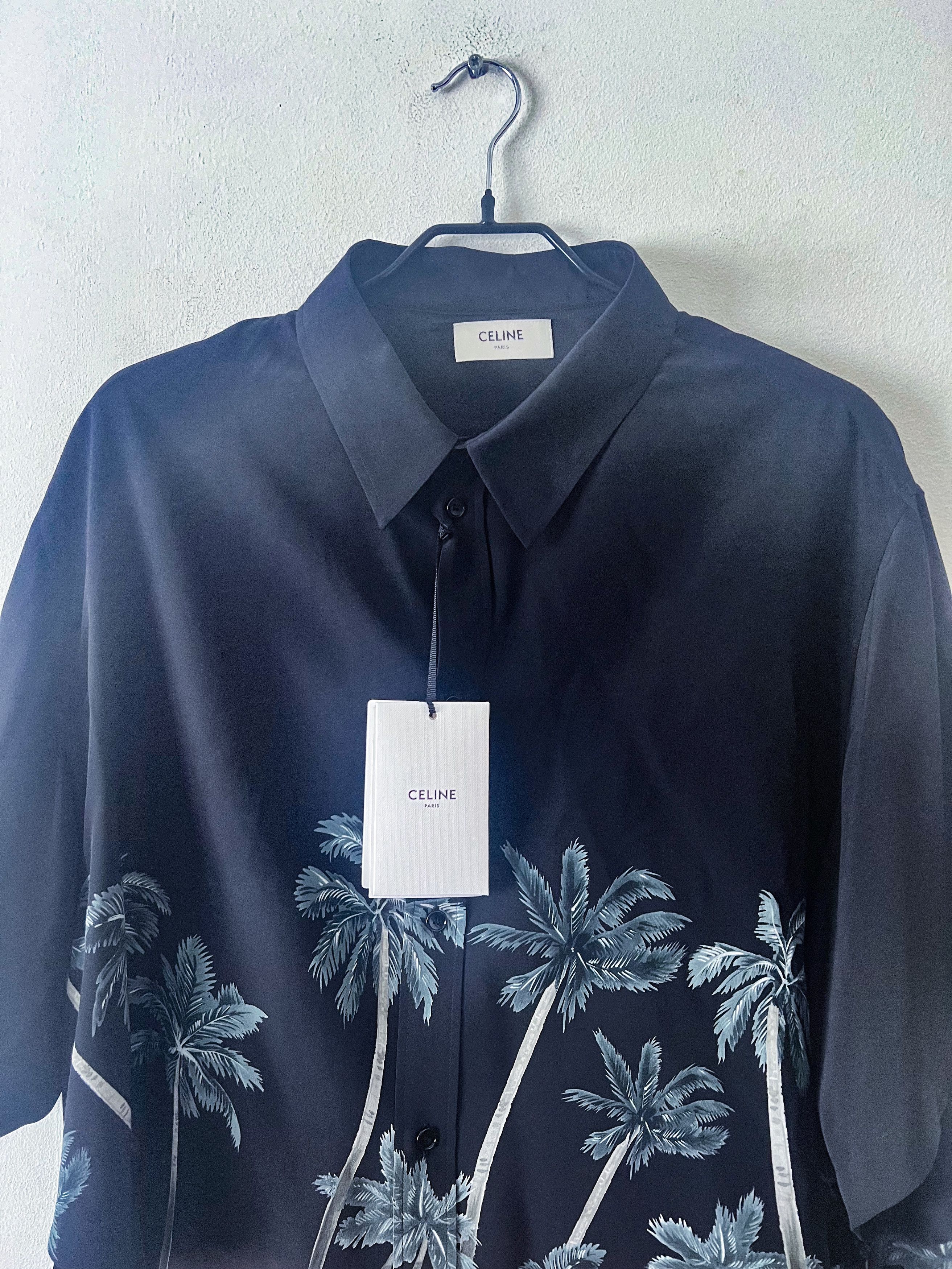 Celine Runway SS22 silk no viscosa palm shirt Size US M / EU 48-50 / 2 - 4 Thumbnail