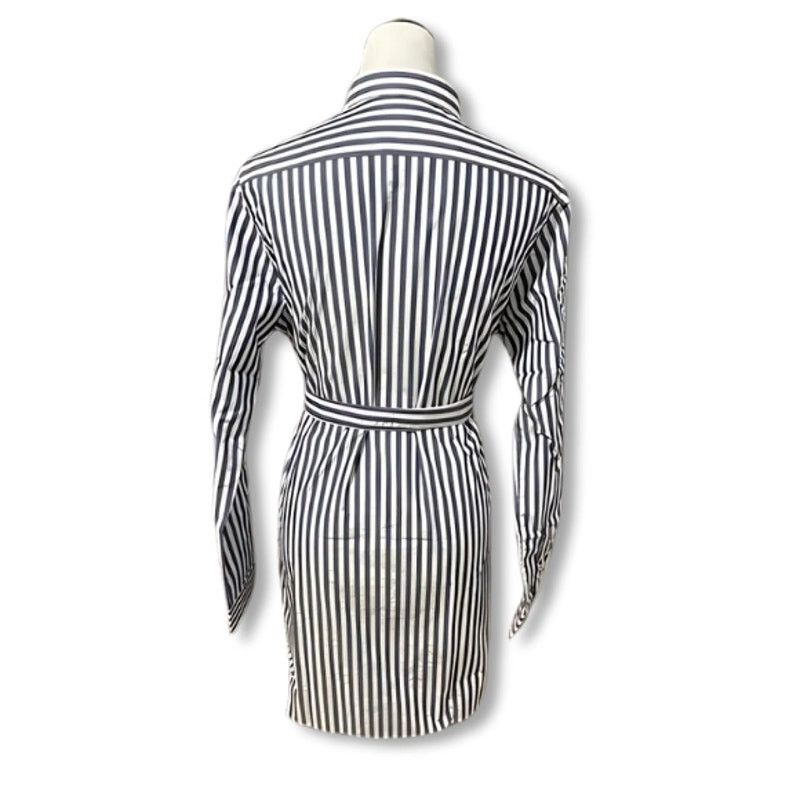 Other Pennington & Bailes Navy White Stripe Belter Shirt Dress L Size L / US 10 / IT 46 - 4 Thumbnail