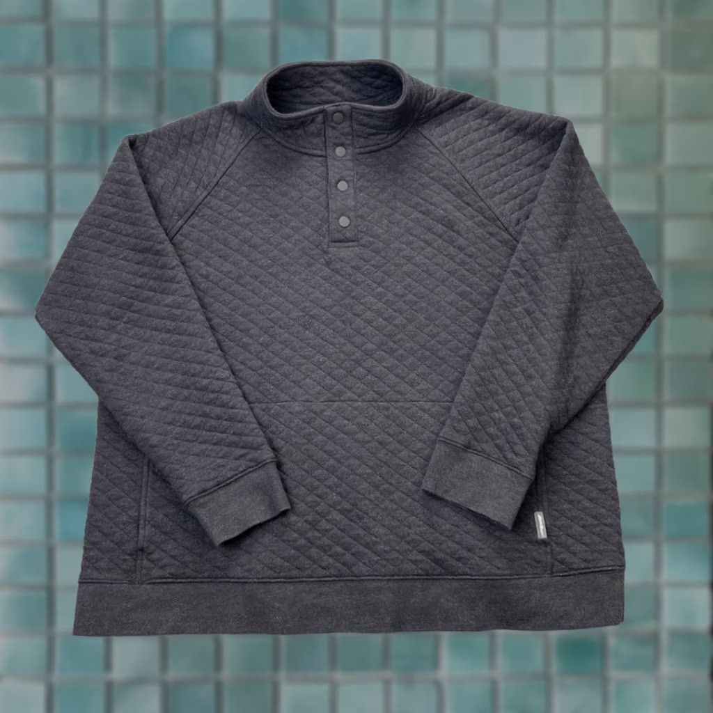 Eddie Bauer Eddie Bauer Sweatshirt Mens XL Gray Quilted 1/4 Snap Henley Hiking Camp Size US XL / EU 56 / 4 - 1 Thumbnail