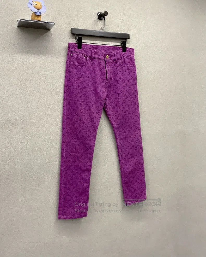 Louis Vuitton Louis Vuitton Full logo purple jeans Size US 30 / EU 46 - 3 Thumbnail