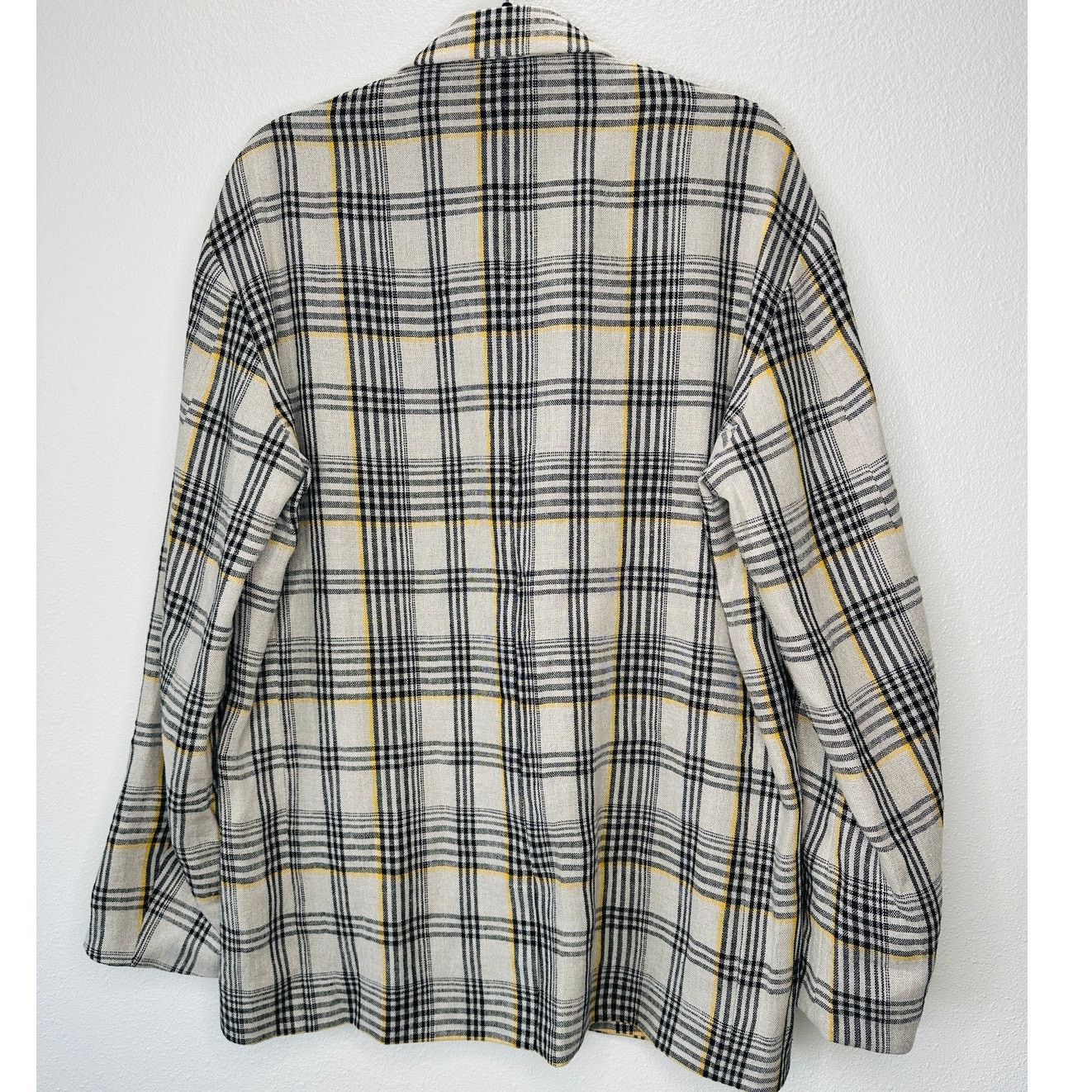 Cristaseya NWT Cristaseya Oversized Linen Blazer Ecru Black Plaid M Size US M / EU 48-50 / 2 - 6 Thumbnail