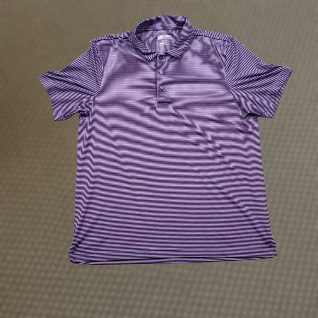 Vintage Kirkland Signature Polo Shirt Mens Large Performance Golf Short Sleeve Purple Size US L / EU 52-54 / 3 - 1 Thumbnail