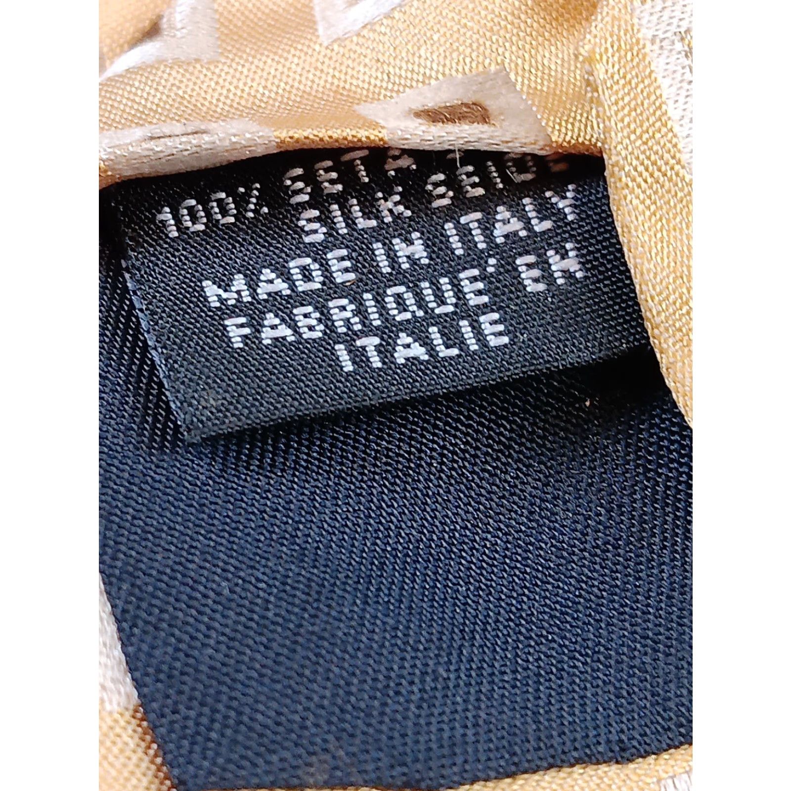 Canali Canali Necktie 100% Silk Geometric Diamond Pattern Yellow-Gold Men Tie 60.5in 3 1/8in Made in Italy Size ONE SIZE - 6 Thumbnail