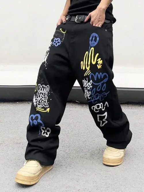 Jean Modern DRIP Graphic baggy jeans pants Size US 36 / EU 52 - 2 Thumbnail