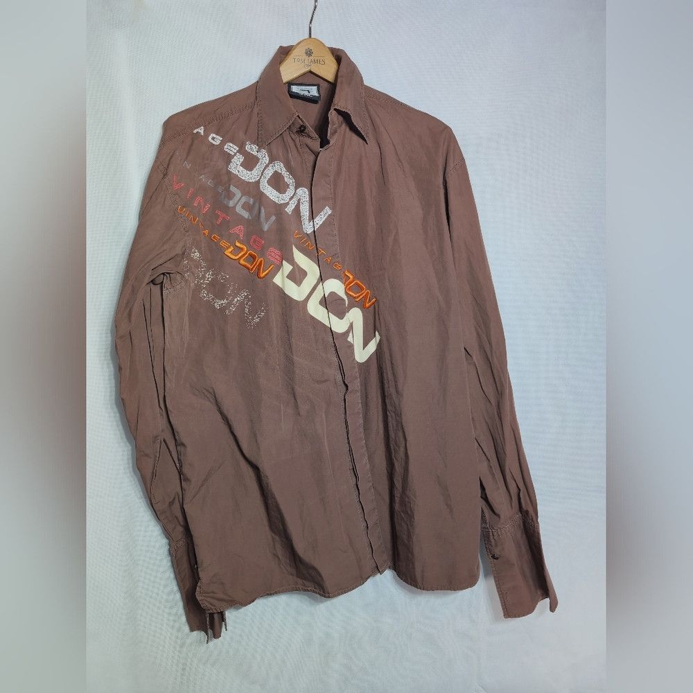 Other Vintage Don Brown Sz L Graphic Button Down Shirt Size US L / EU 52-54 / 3 - 8 Thumbnail