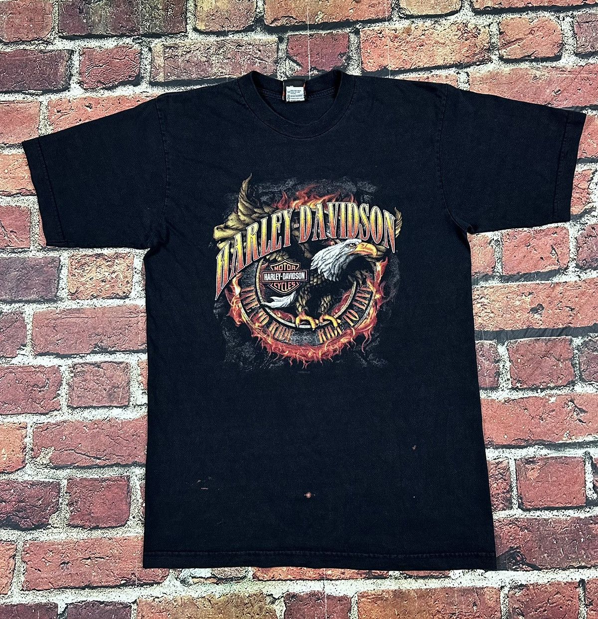 Harley Davidson × Vintage Vintage Harley-Davidson Orlando Double Sided T-Shirt Flames Size US L / EU 52-54 / 3 - 1 Thumbnail