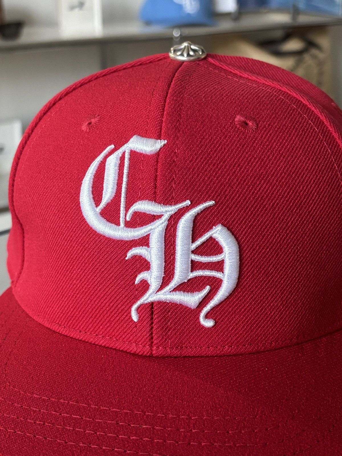 Chrome Hearts CHROME HEARTS | NEW RED CH EMBROIDERED LOGO HAT Size ONE SIZE - 4 Thumbnail