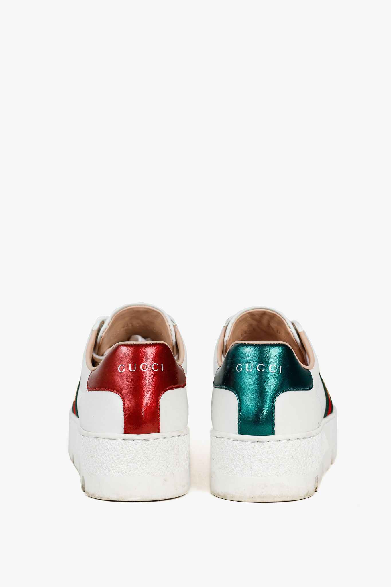 Gucci Gucci Ace White Leather Platform Sneakers Size US 7 / IT 37 - 3 Thumbnail