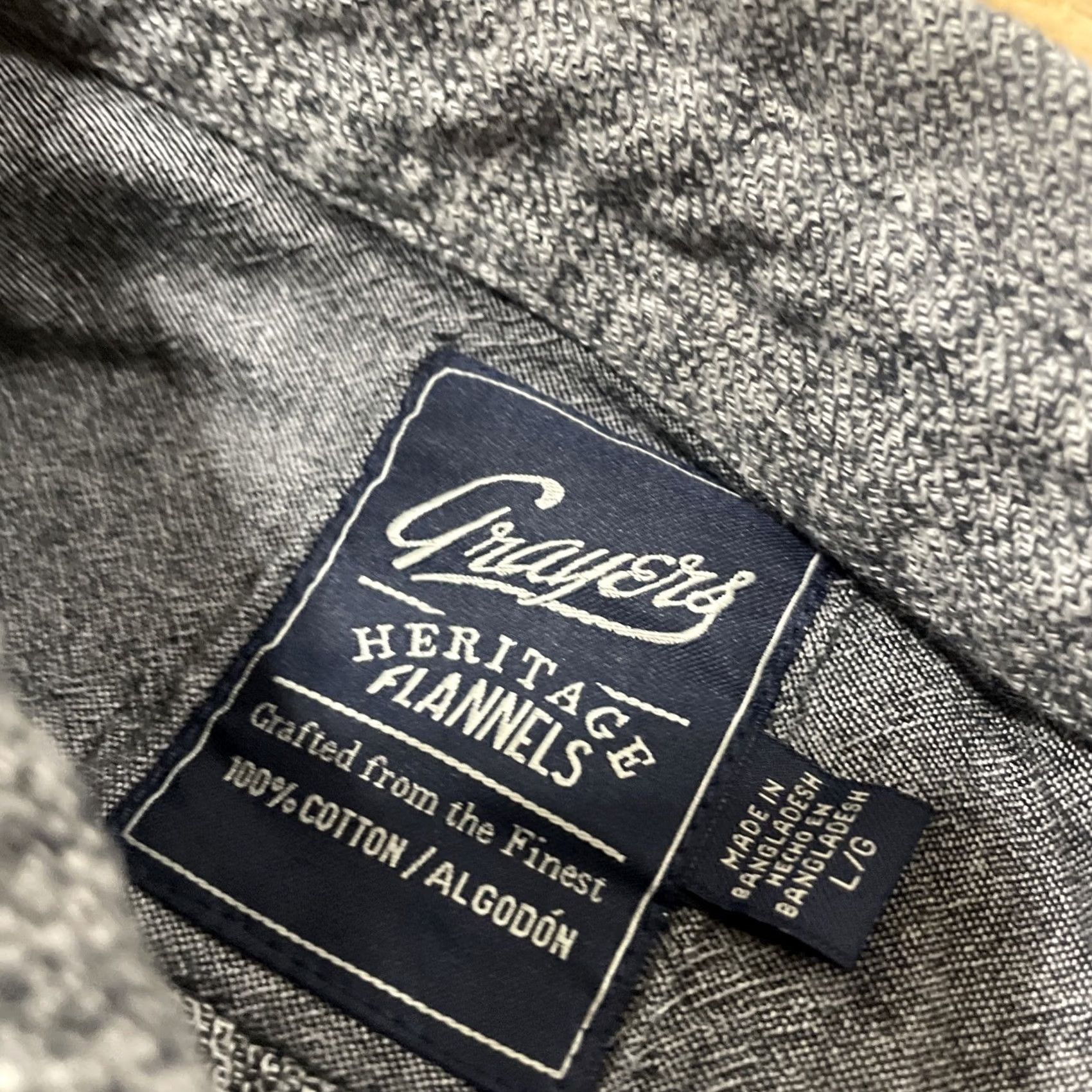 Grayers VINTAGE Grayers Heritage Flannel Shirt Men L Gray Knit Monochrome Streetwear Old Money Size US L / EU 52-54 / 3 - 7 Thumbnail