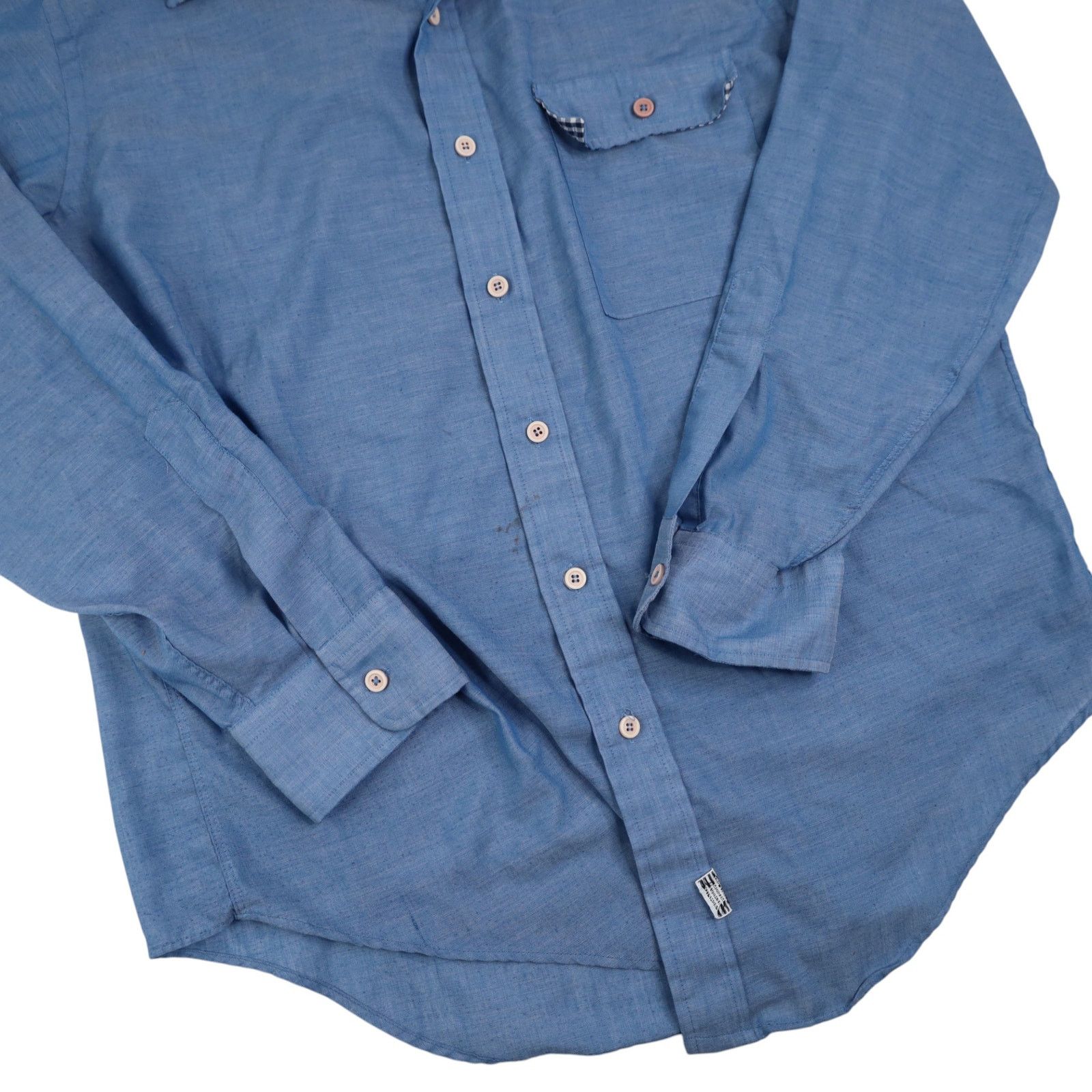 Vintage True VTG 60s Jas. K. Wilson Chambray Work Shirt Blue Size US L / EU 52-54 / 3 - 3 Thumbnail