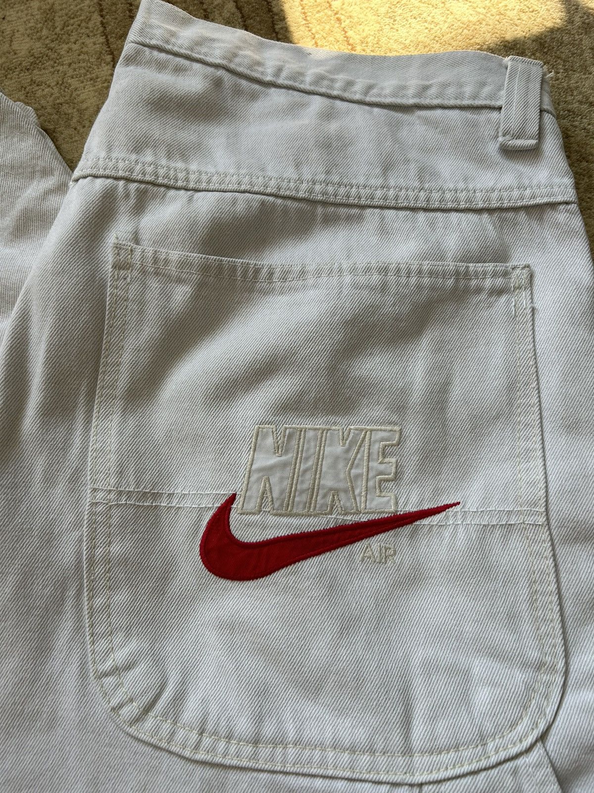 Nike × Vintage Vintage 80s Nike Air Embroidered Carpenter Baggy Pants Size US 36 / EU 52 - 2 Thumbnail