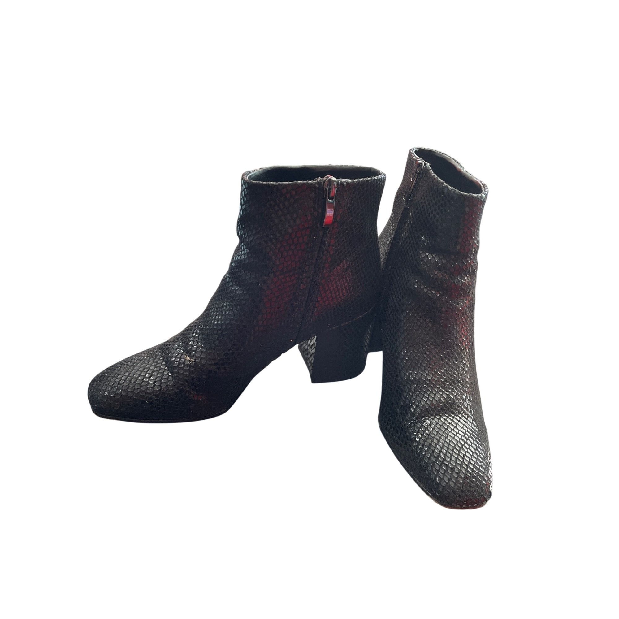 Franco Sarto Franco Sarto womans black Snake Print Ankle 3" inch boots SK Size US 7 / IT 37 - 2 Thumbnail
