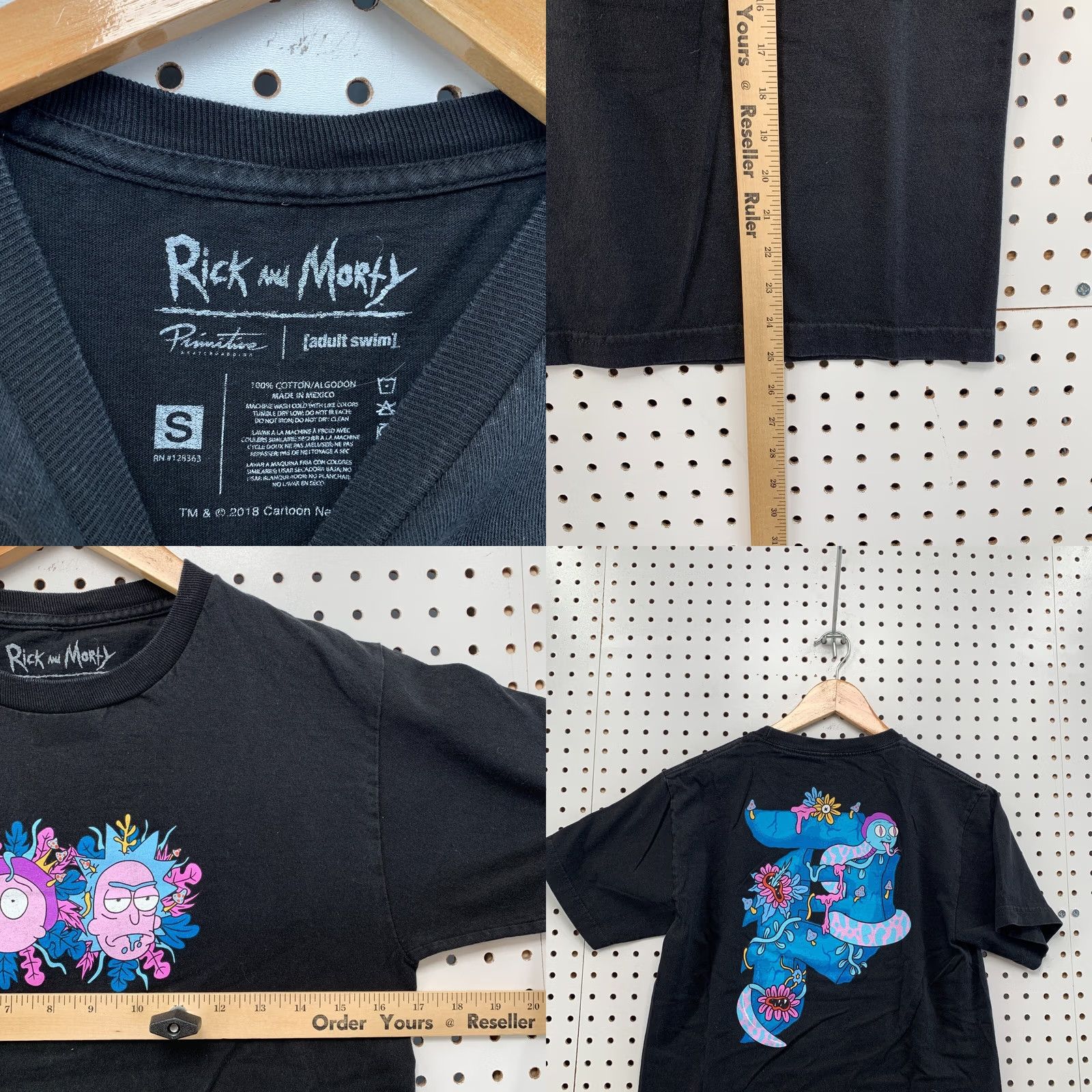 Swims Rick & Morty Shirt Black Adult Swim Small 17x25 TV Cartoon TEE Size US S / EU 44-46 / 1 - 8 Thumbnail