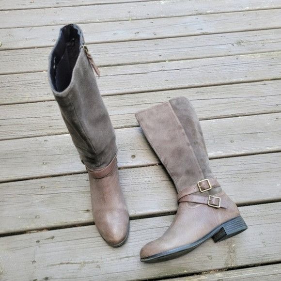 Vintage Vintage 90s y2k Brown Leather Suede Buckle Knee High Tall Eq Size US 8 / IT 38 - 8 Thumbnail