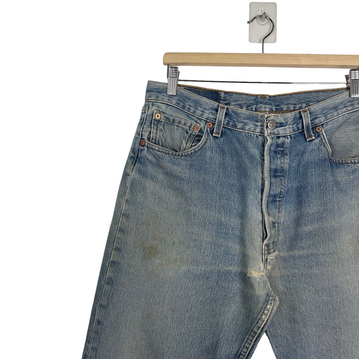 Levi's Vintage 90s Levis 501 Faded Blue Button Fly Distressed Denim Size US 34 / EU 50 - 6 Thumbnail