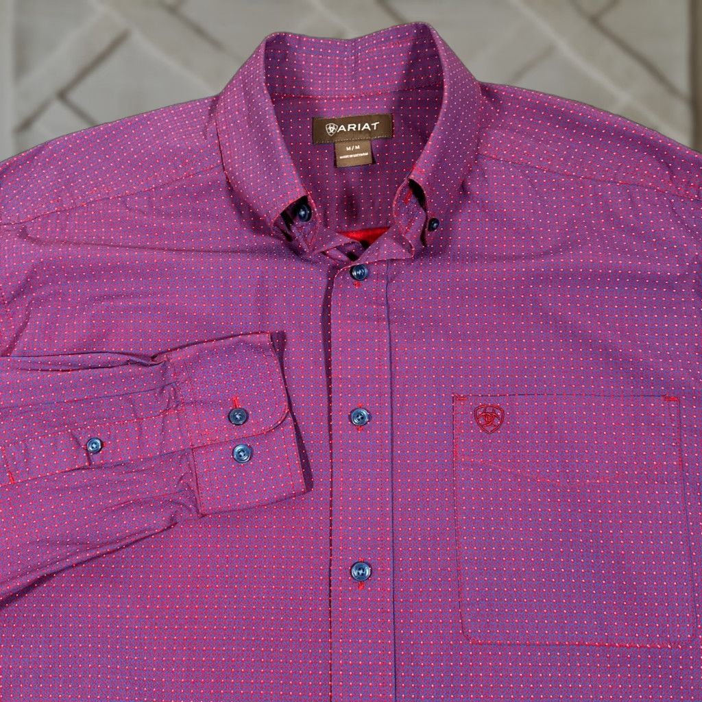 Ariat Ariat Button-Up Shirt Mens Medium Purple Geometric Western Cowboy 100% Cotton Size US M / EU 48-50 / 2 - 1 Thumbnail