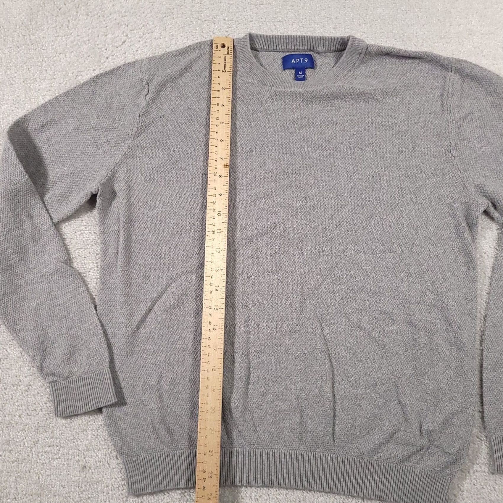 Apt. 9 APT 9 Sweater Women's Medium Grey Knit Long Sleeve Crew Neck Lightweight Casual Size M / US 6-8 / IT 42-44 - 6 Thumbnail