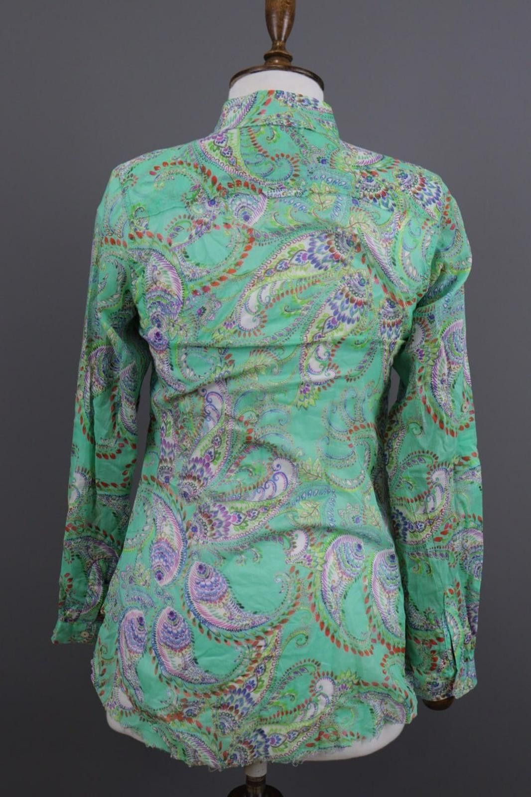 Heliot Emil Emily Van Den Bergh Green Paisley Blouse Shirt Size 36 Size M / US 6-8 / IT 42-44 - 7 Thumbnail